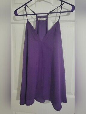 Purple V-Neck Spaghetti Strap Women's Top
